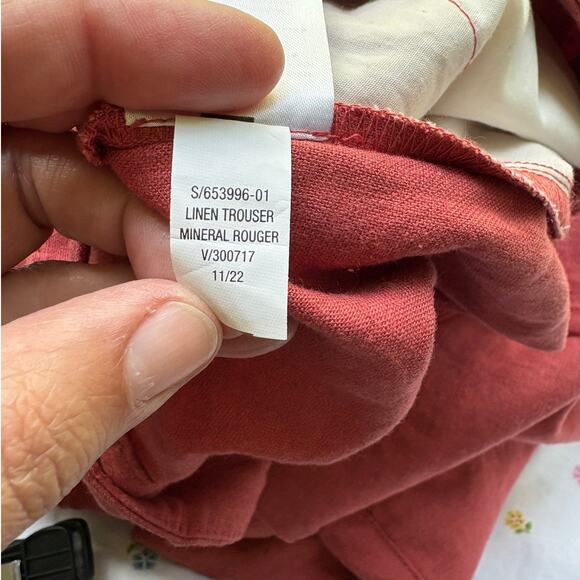 Old Navy XL Elastic Waist Linen Blend Trouser Shorts Mineral Rouge - Picture 6 of 6
